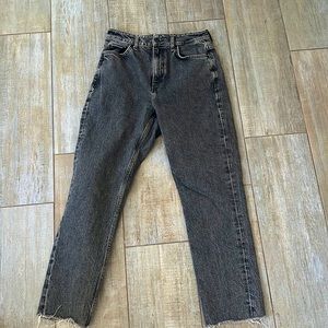 TOPSHOP WOMENS 27 STRAIGHT JEANS IN CHARCOAL
